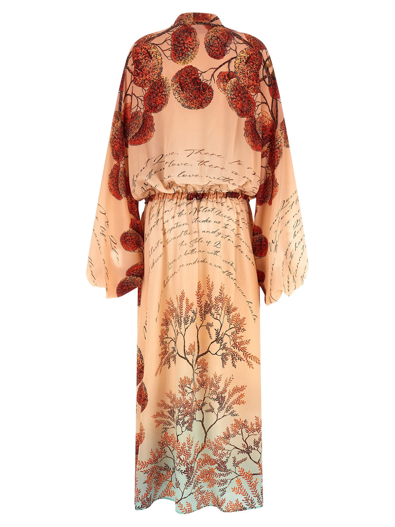 F.R.S. - FOR RESTLESS SLEEPERS Robe longue en soie multicolore