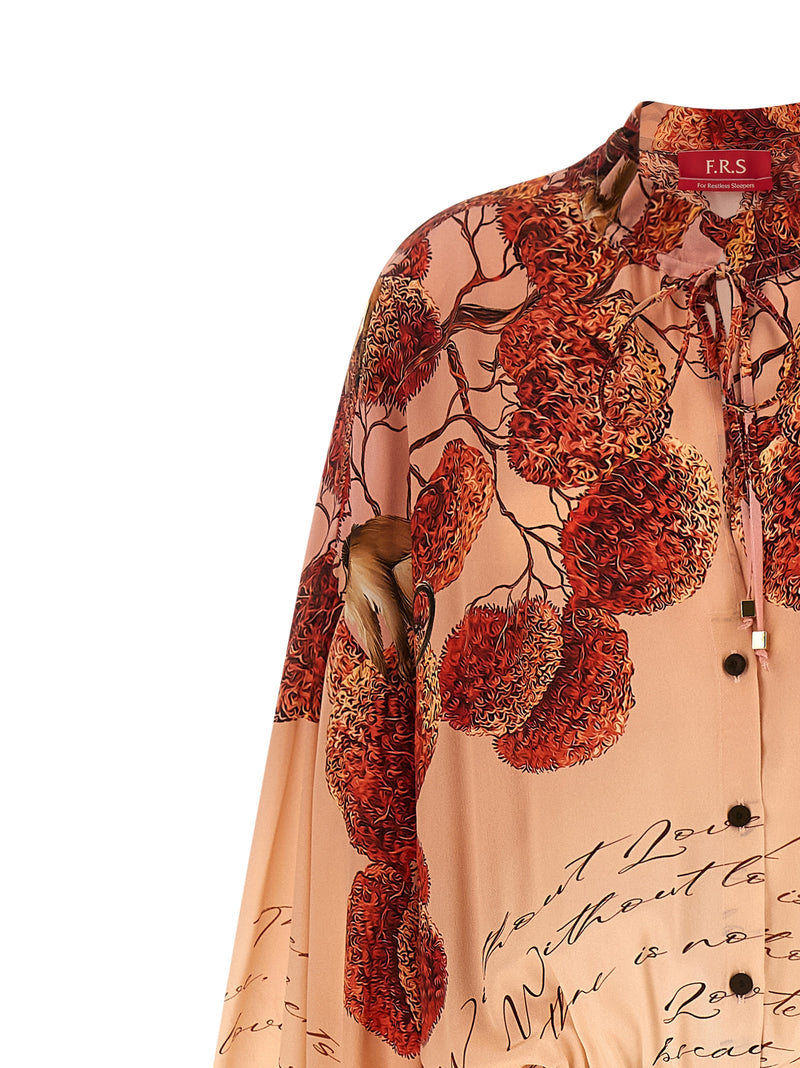F.R.S. - FOR RESTLESS SLEEPERS Robe longue en soie multicolore