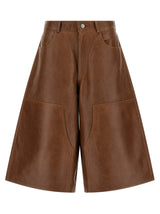 Shorts Bermuda Haikure en cuir d'agneau marron