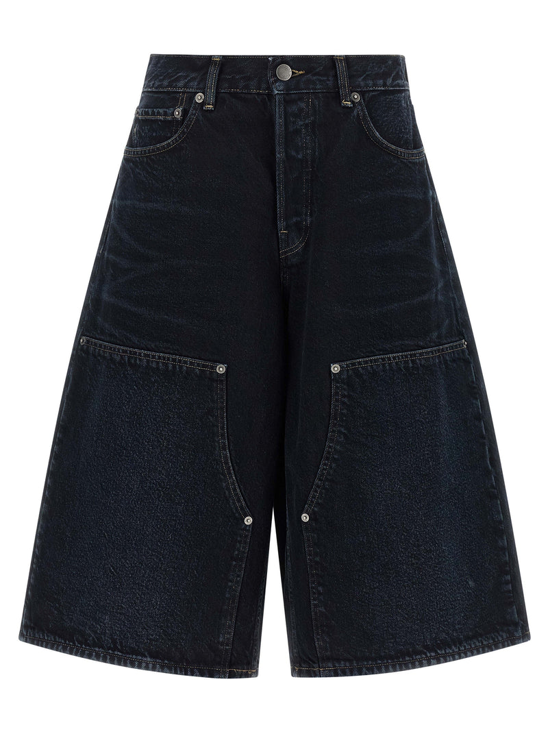 Haikure Blue Cotton Bermuda Shorts