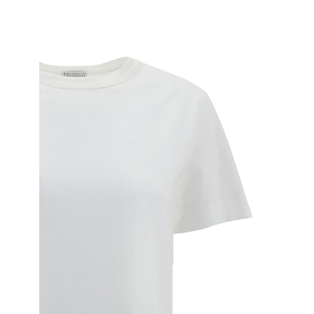 T-shirt en coton blanc Brunello Cucinelli