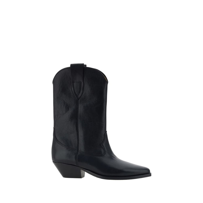 Bottes courtes Isabel Marant en cuir de veau noir