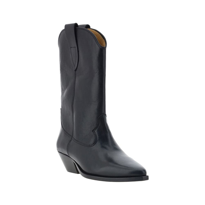 Bottes courtes Isabel Marant en cuir de veau noir