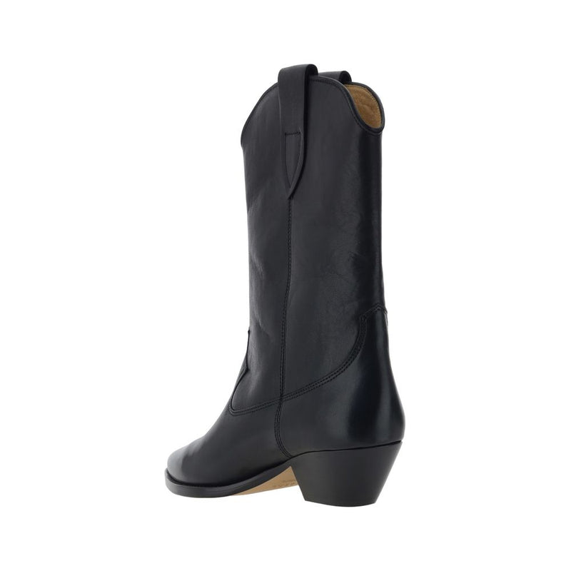 Bottes courtes Isabel Marant en cuir de veau noir