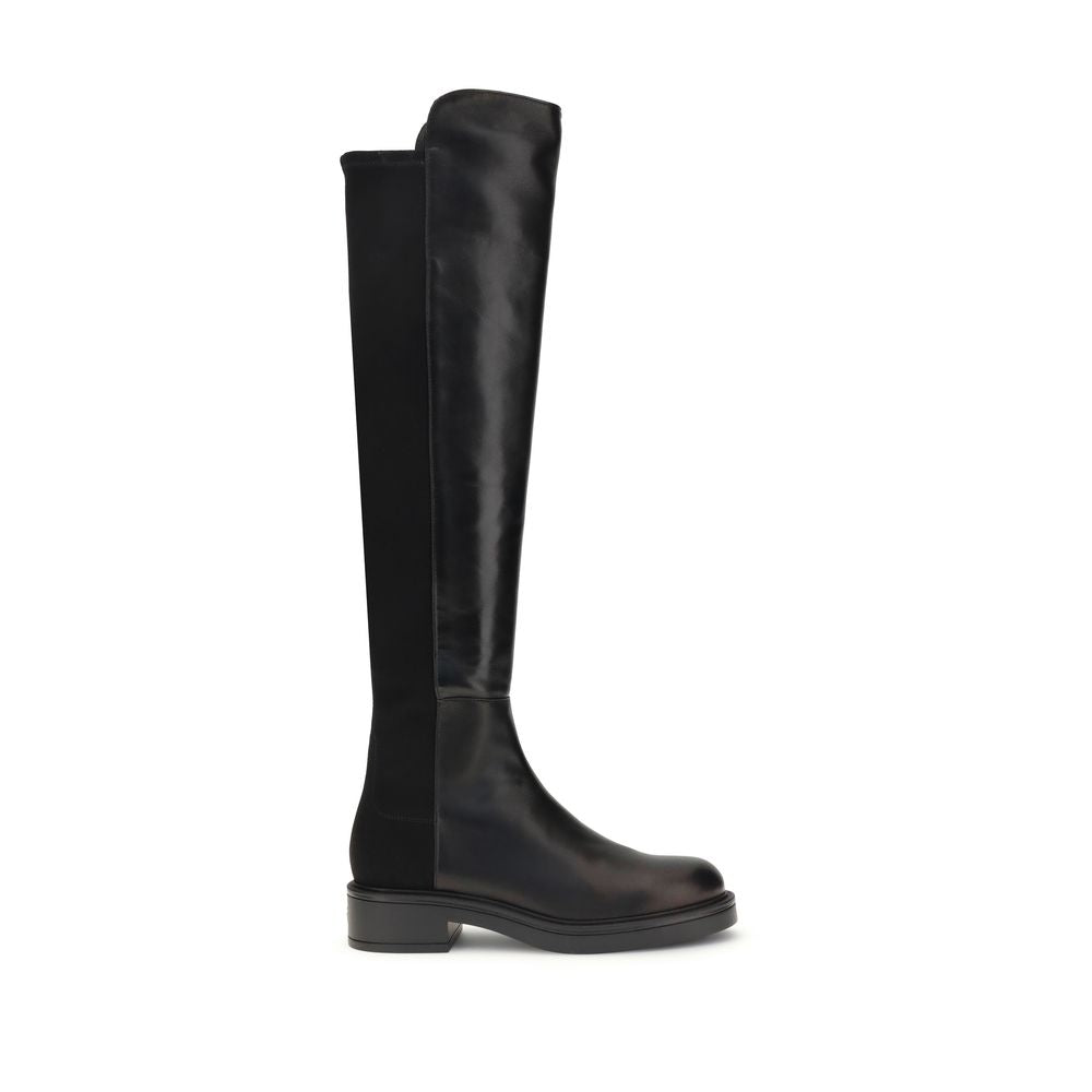 Stuart Weitzman Celia Black Leather Over The Knee Boots