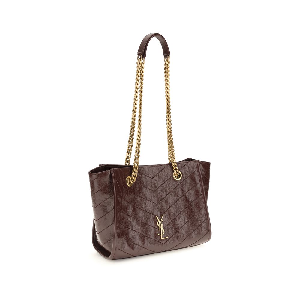 Sac bandoulière Saint Laurent Bos Taurus en cuir de veau marron