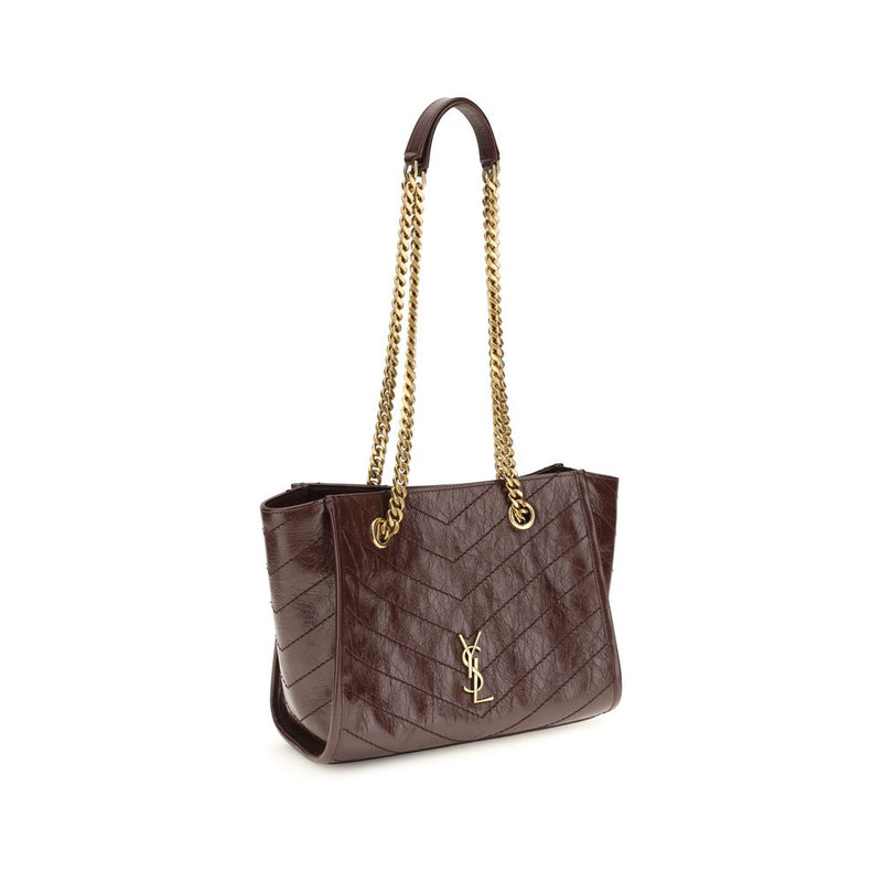 Sac bandoulière Saint Laurent Bos Taurus en cuir de veau marron