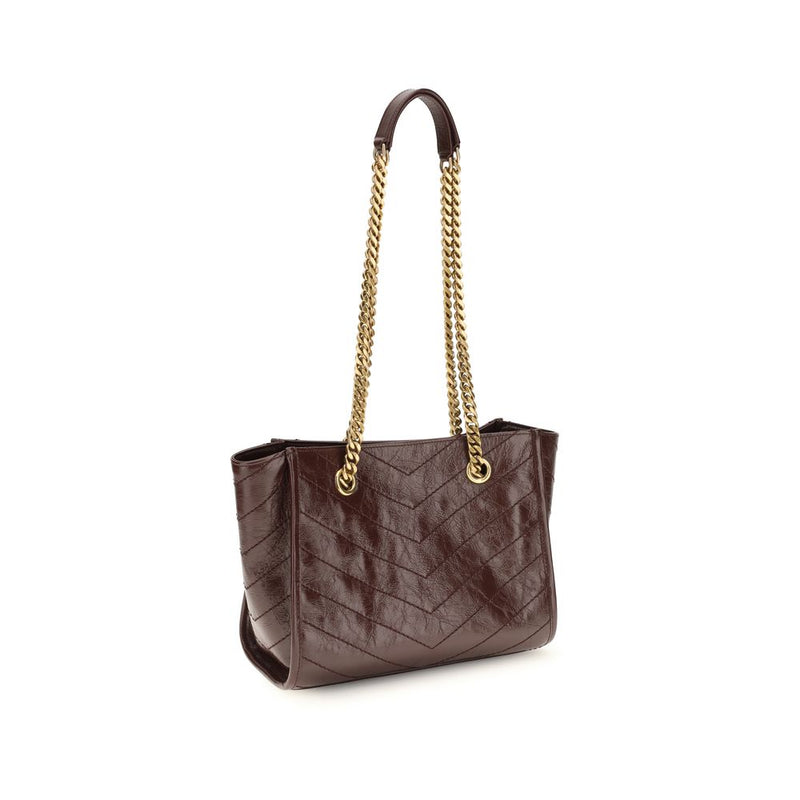 Sac bandoulière Saint Laurent Bos Taurus en cuir de veau marron