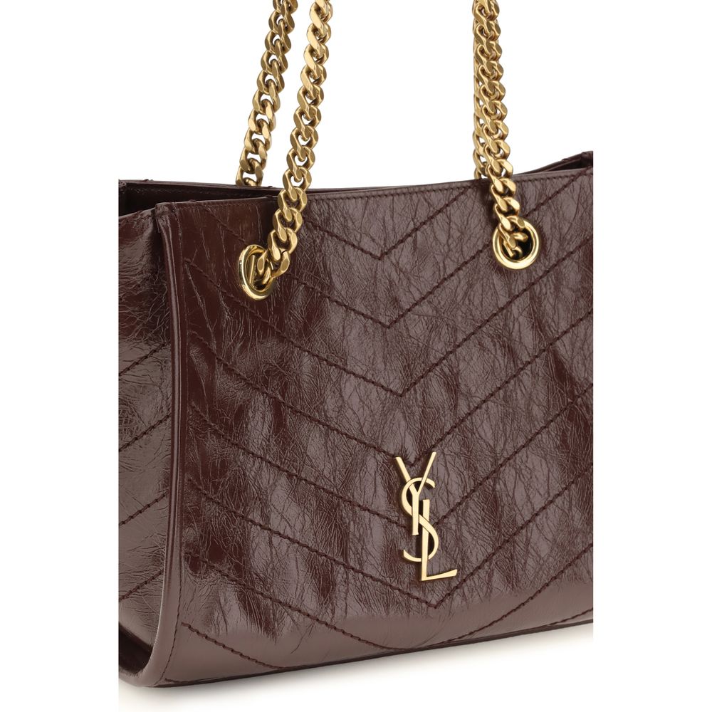 Sac bandoulière Saint Laurent Bos Taurus en cuir de veau marron