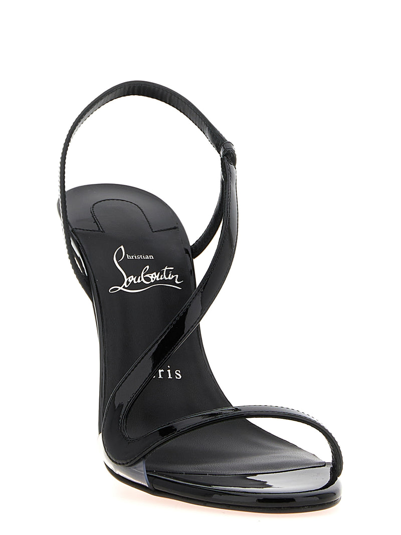 Christian Louboutin Rosa Z Black Calfskin Stiletto Heel Sandals