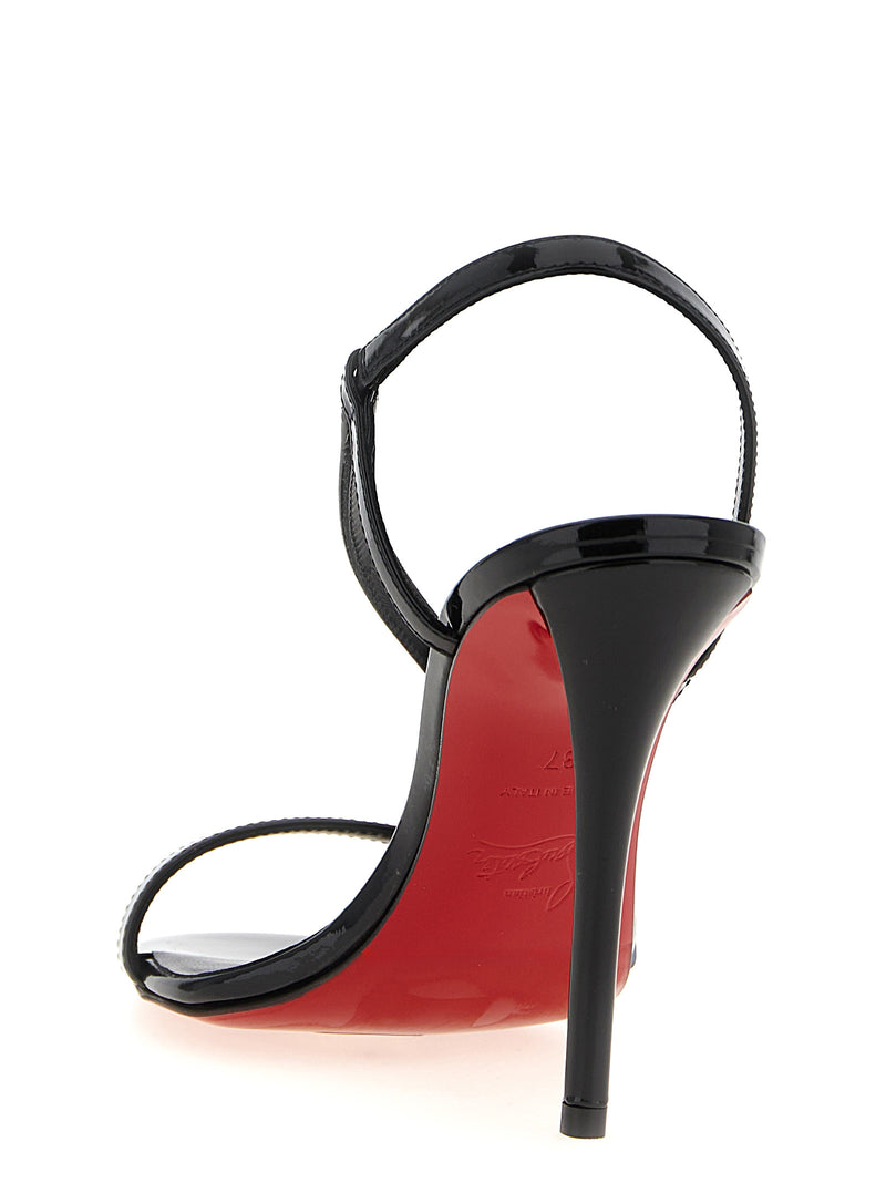 Christian Louboutin Rosa Z Black Calfskin Stiletto Heel Sandals