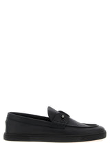 Mocassins à enfiler en cuir de veau noir Christian Louboutin