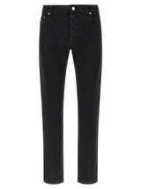 Gucci Black Cotton Straight-Leg Jeans