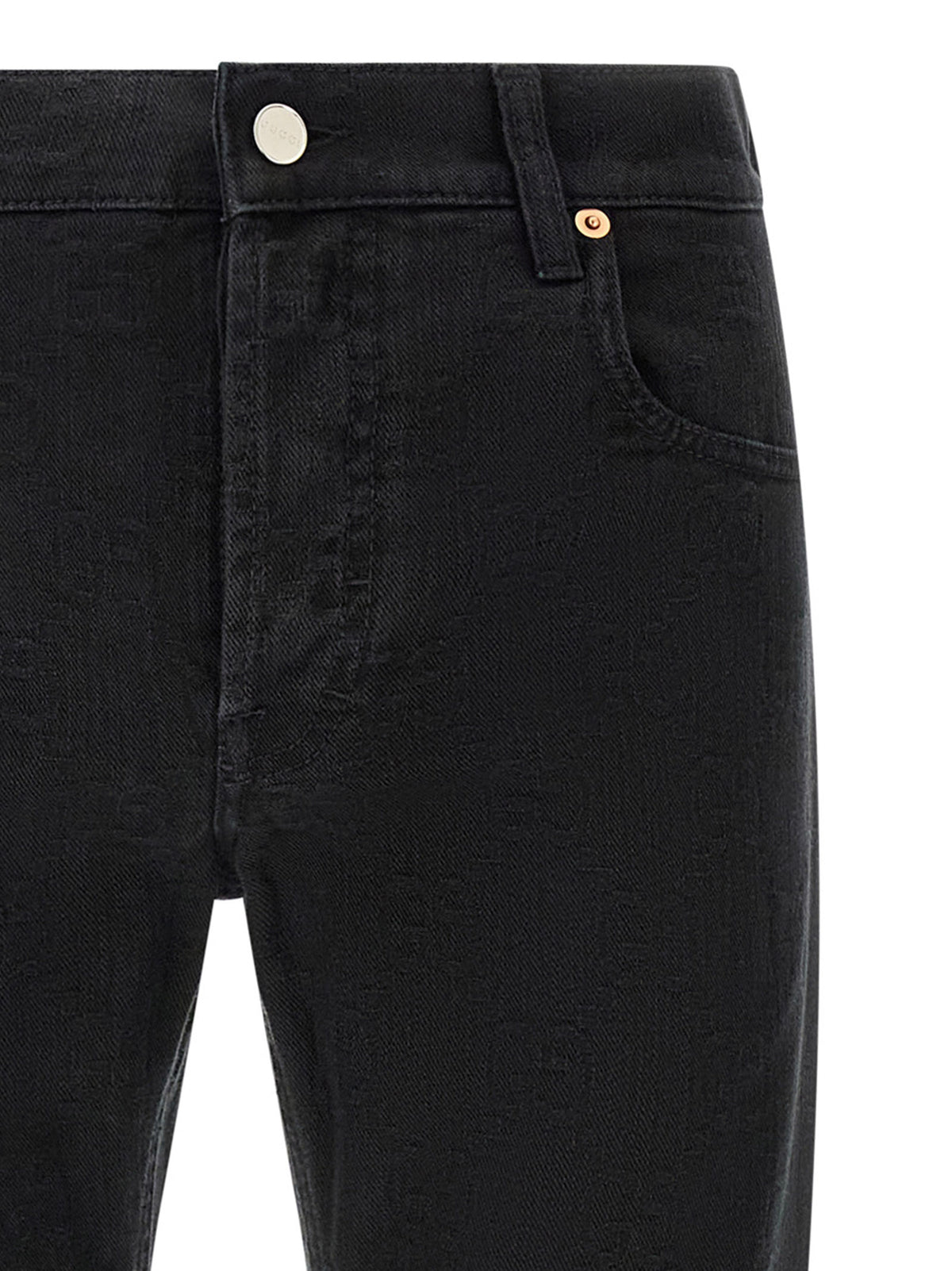 Gucci Black Cotton Straight-Leg Jeans