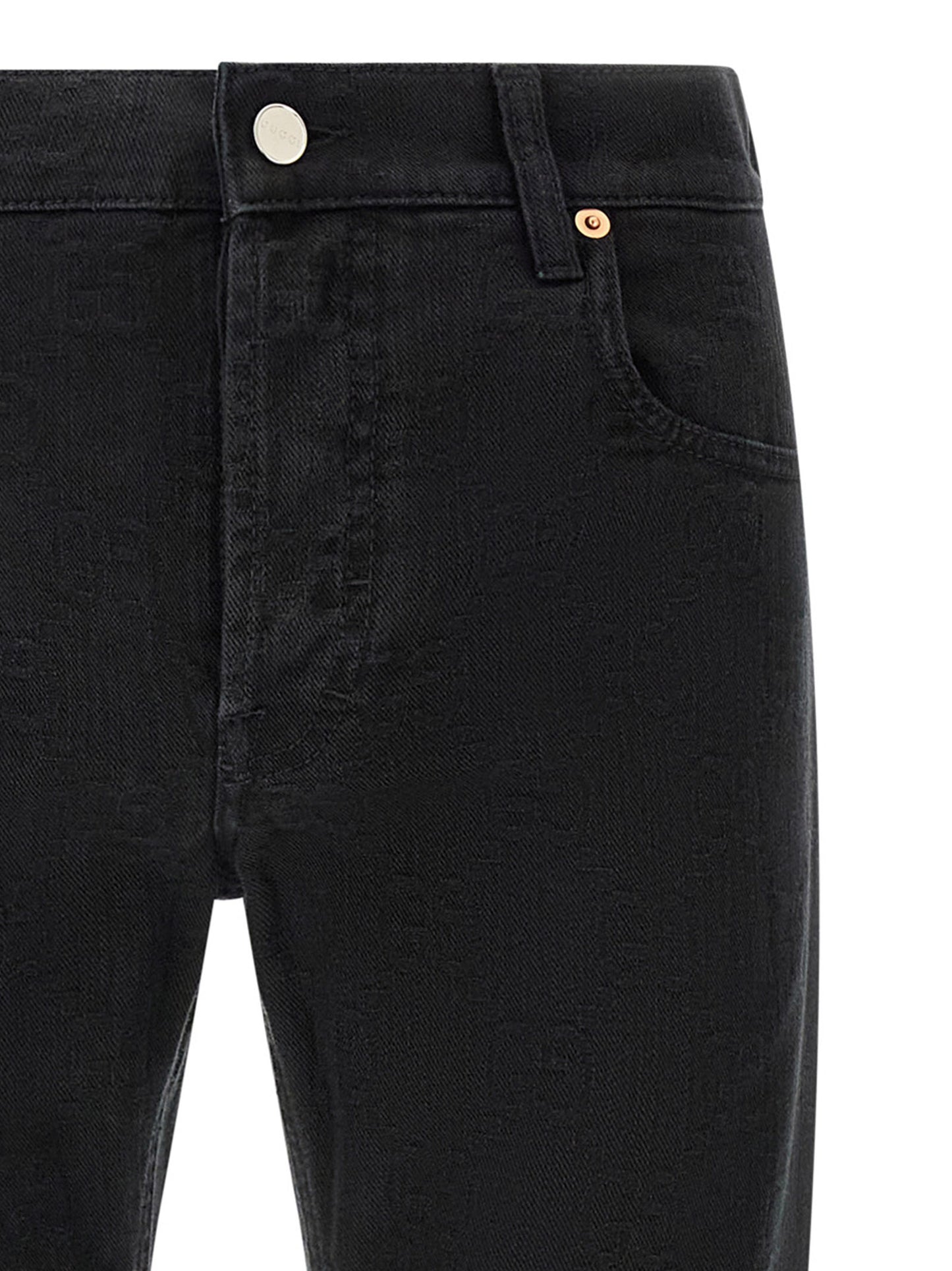 Gucci Black Cotton Straight-Leg Jeans