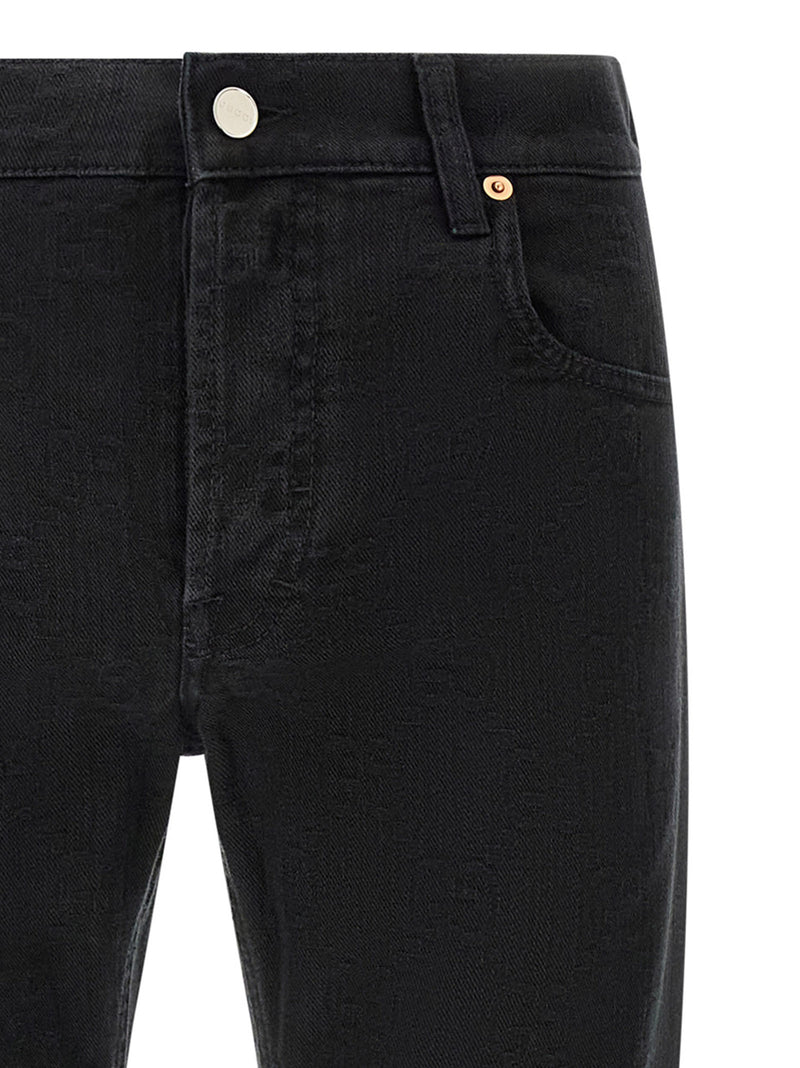 Gucci Black Cotton Straight-Leg Jeans - Luxury Denim