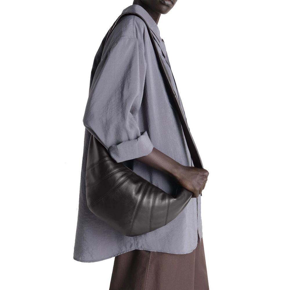 Sac bandoulière Lemaire en cuir d'agneau marron