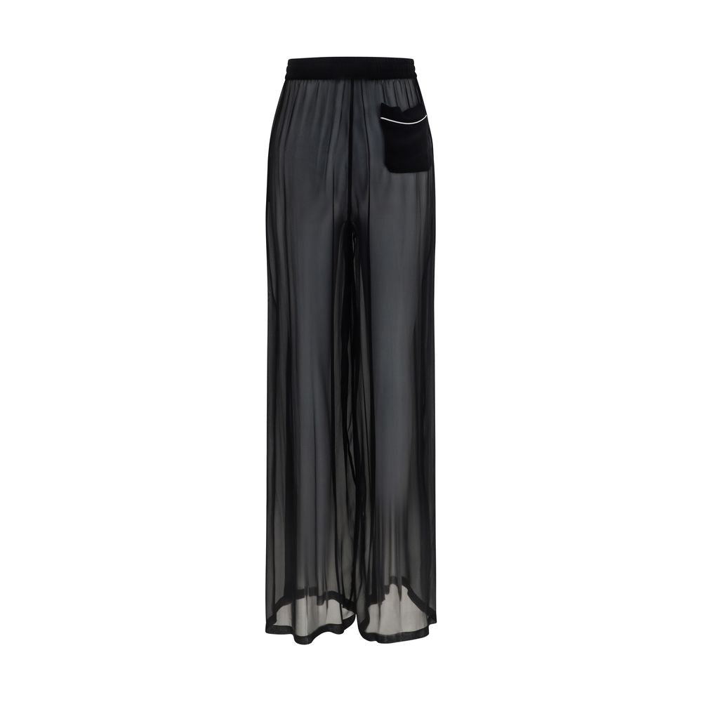 Dolce & Gabbana Black Silk Casual Pants for Women