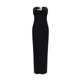 Robe Cocktail Noire en Viscose Balmain