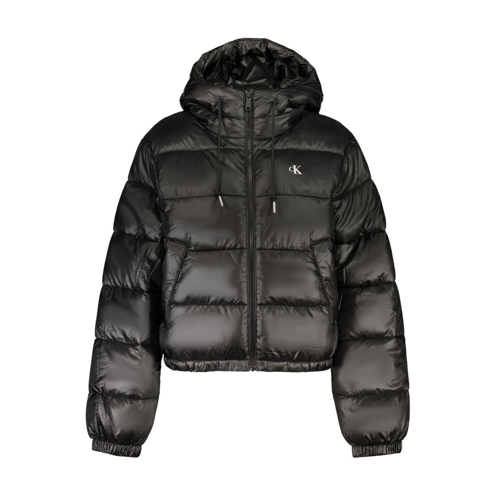Calvin Klein Black Polyester Women's Hooded Jacket
