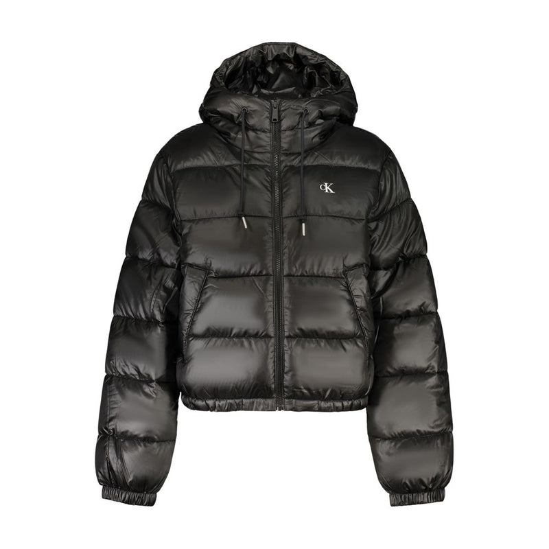 Calvin Klein Black Polyester Women's Hooded Jacket