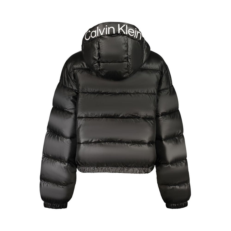 Calvin Klein Black Polyester Women's Hooded Jacket