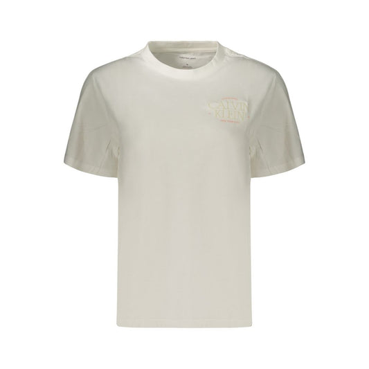 Calvin Klein Women's White Cotton T-Shirt - Casual Elegance
