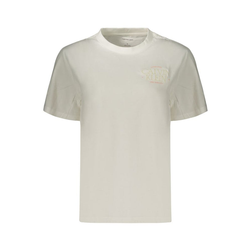 Calvin Klein Women's White Cotton T-Shirt - Casual Elegance
