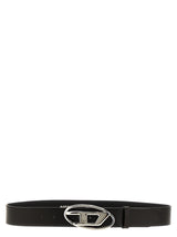 Ceinture Diesel noire en autres fibres, coupe droite