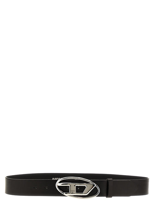 Ceinture Diesel noire en autres fibres, coupe droite