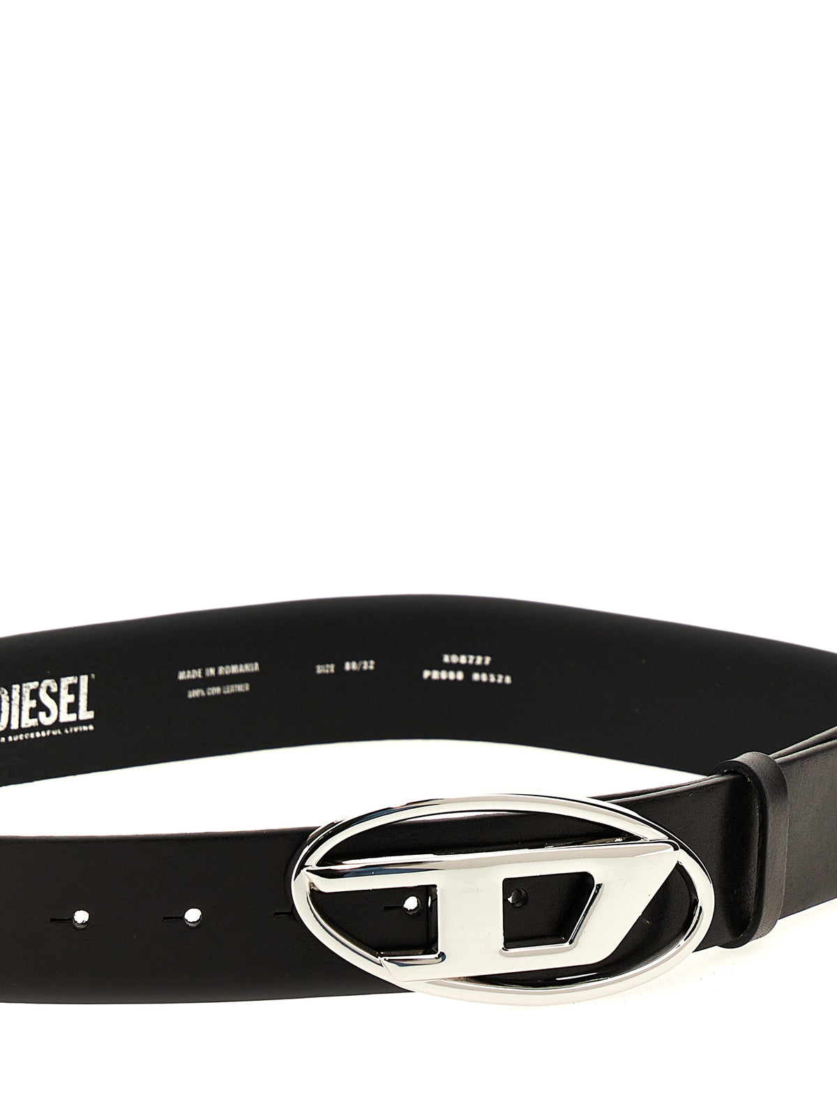 Ceinture Diesel noire en autres fibres, coupe droite