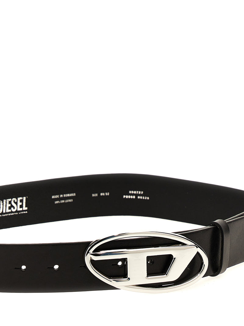 Ceinture Diesel noire en autres fibres, coupe droite