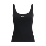 Off-White Black Cotton Sleeveless T-Shirt - Stylish & Versatile