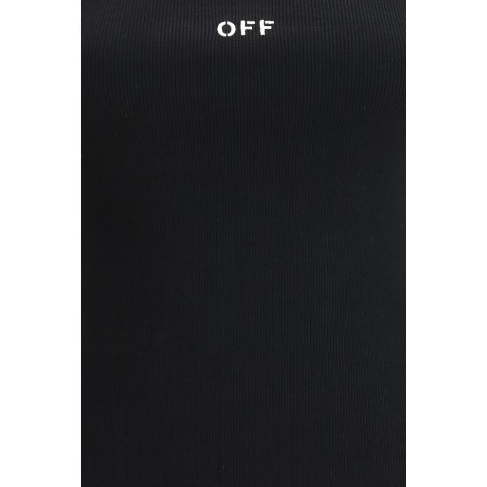 Off-White Black Cotton Sleeveless T-Shirt - Stylish & Versatile
