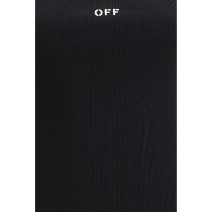 Off-White Black Cotton Sleeveles T-Shirt