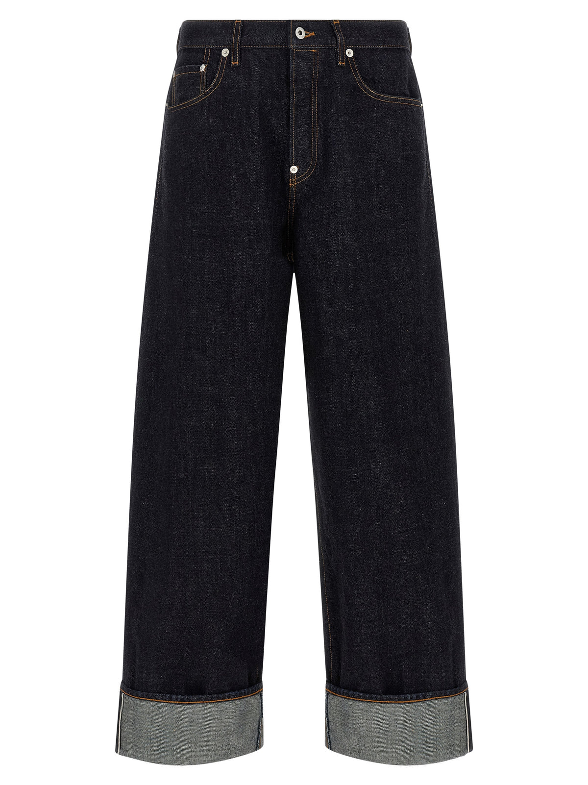 Kenzo Blue Cotton Straight-Leg Jeans