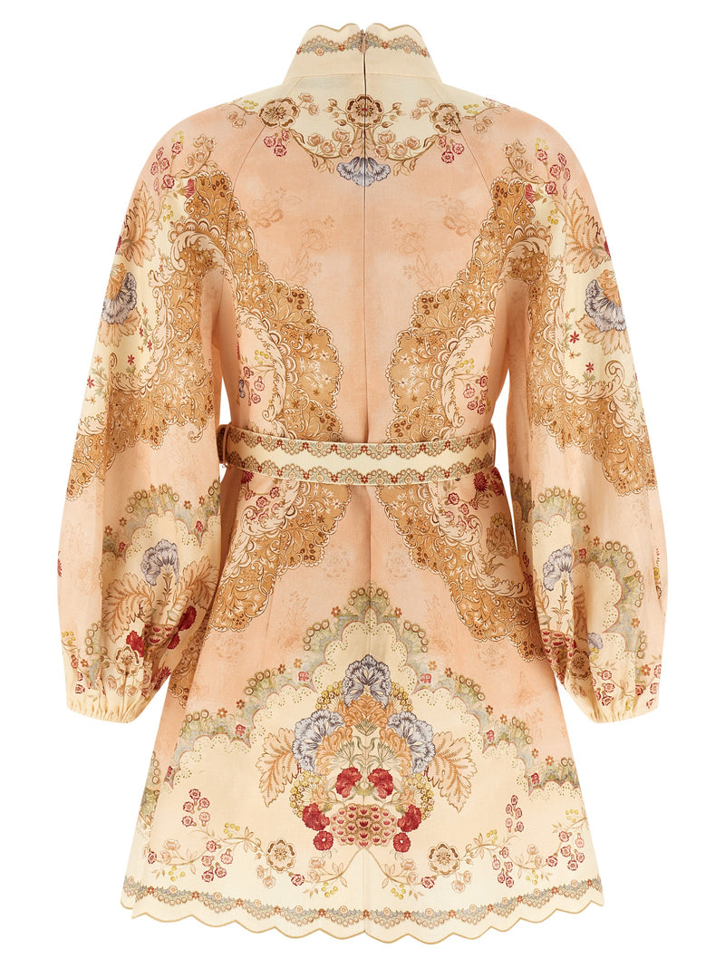 Robe courte en lin multicolore Zimmermann