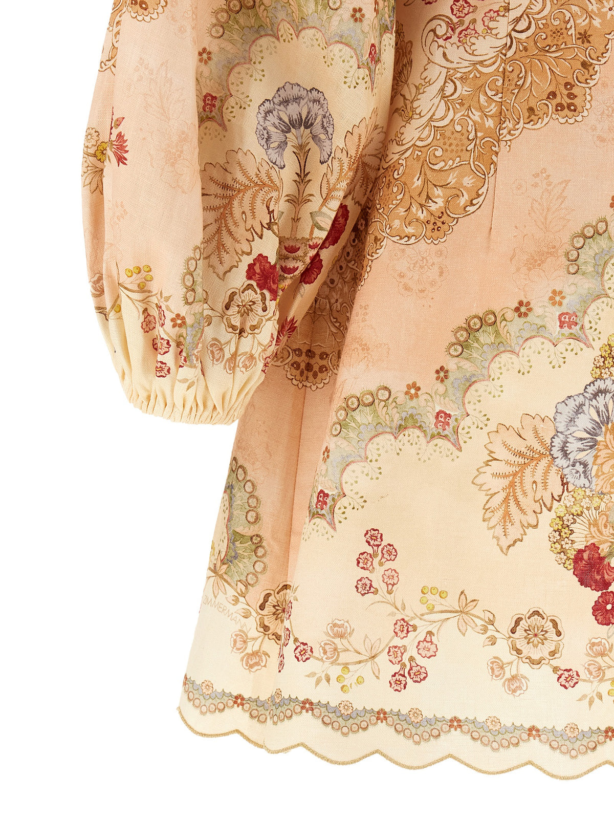 Robe courte en lin multicolore Zimmermann