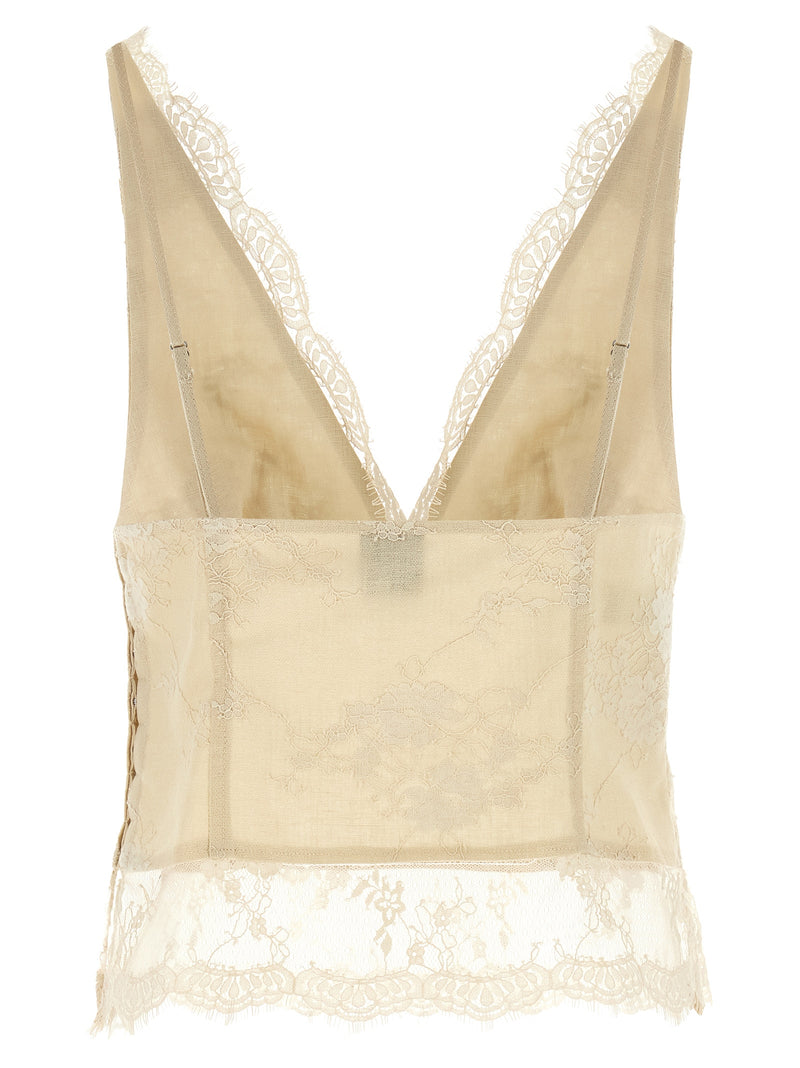 PINKO Débardeurs Beige en Lin