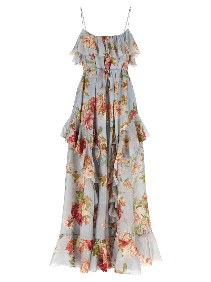 Robe longue en soie multicolore Zimmermann