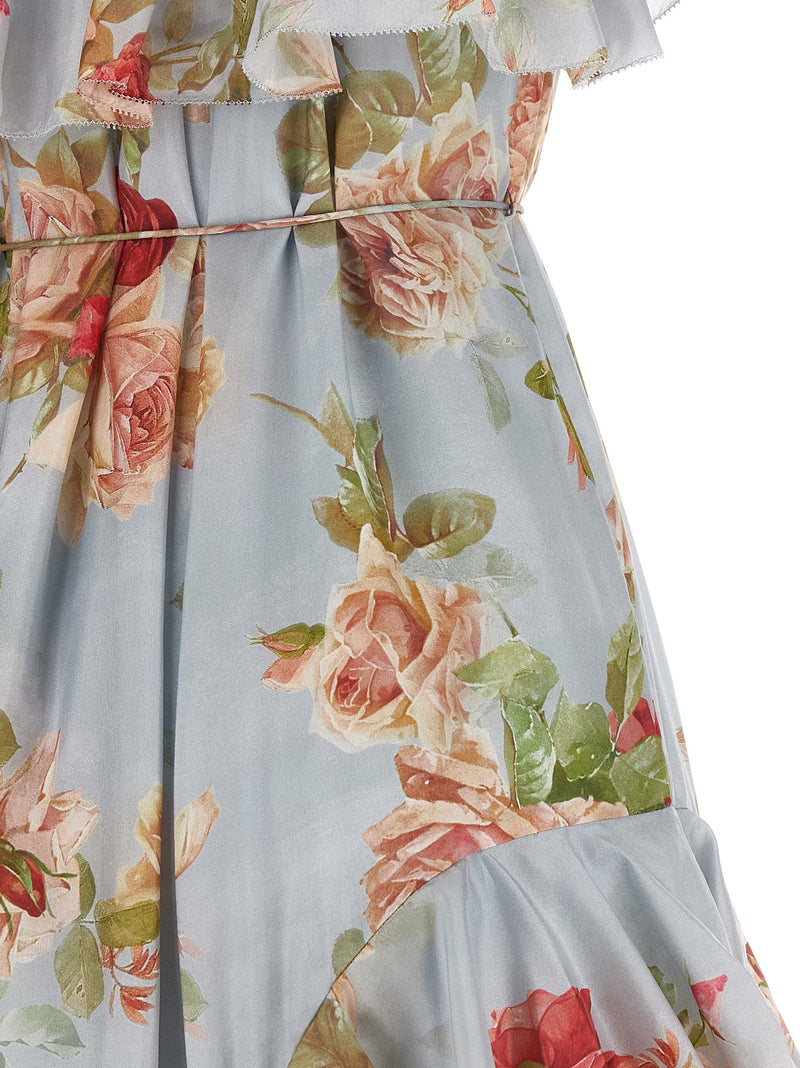 Robe longue en soie multicolore Zimmermann