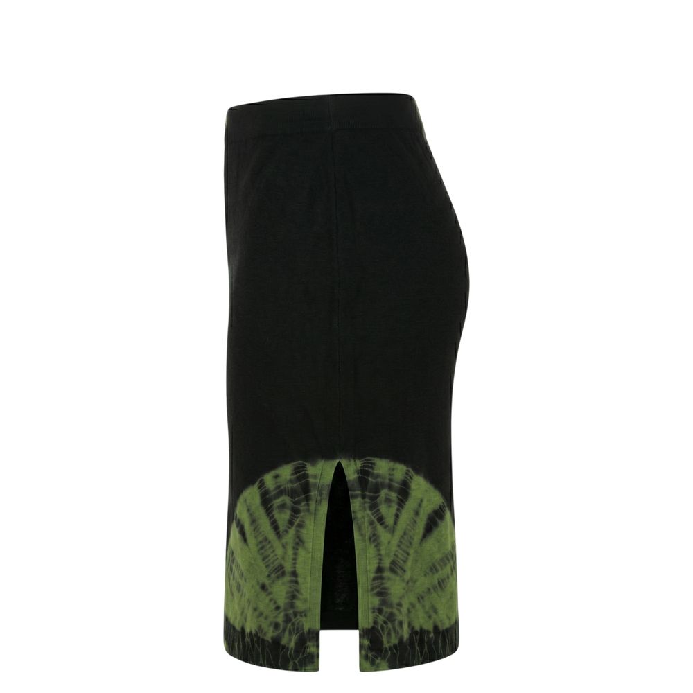 Malo Green Cotton Women Skirt - Chic Tie-Dye Design