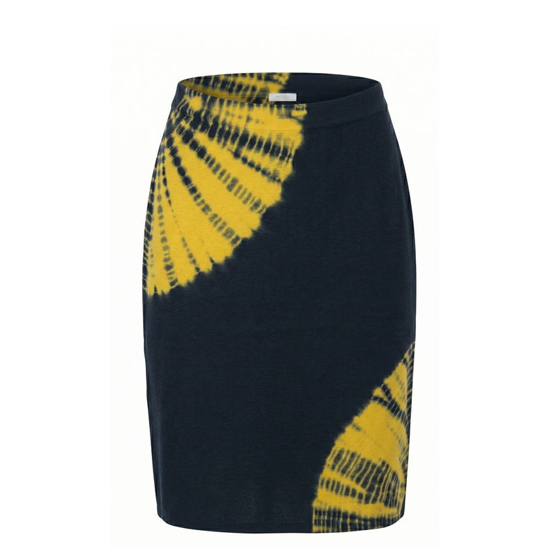 Malo Yellow Cotton Women Skirt - Trendy Tie-Dye Design