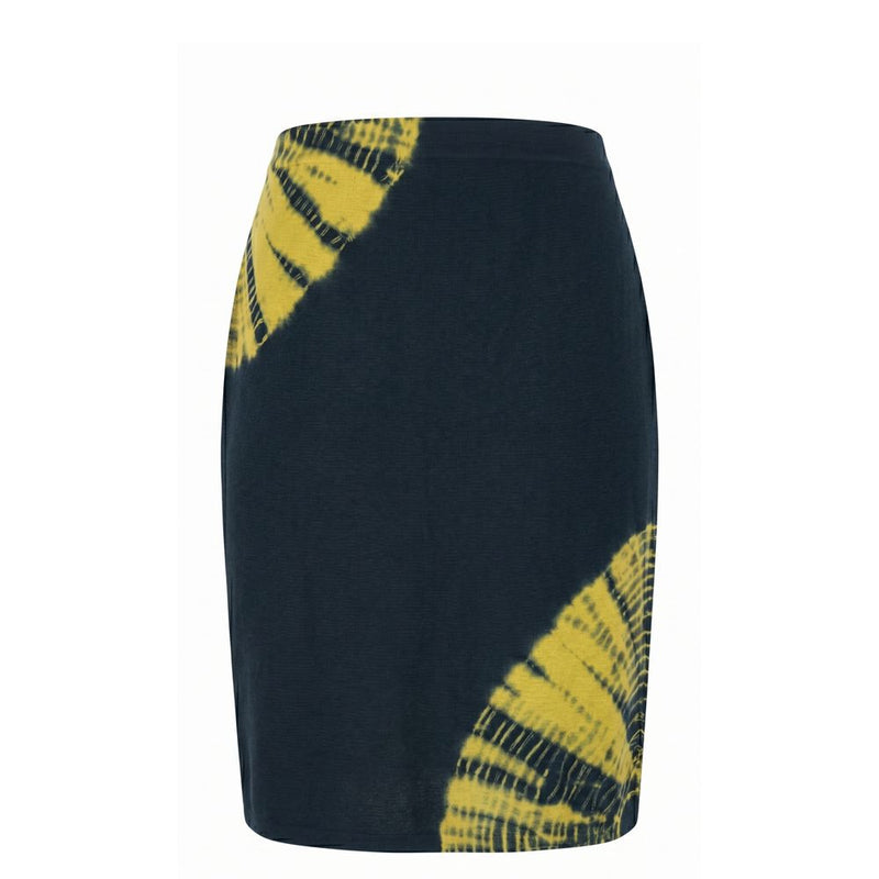 Malo Yellow Cotton Women Skirt - Trendy Tie-Dye Design