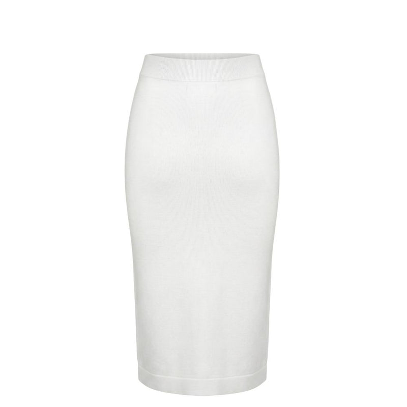 Malo White Cotton Women Skirt