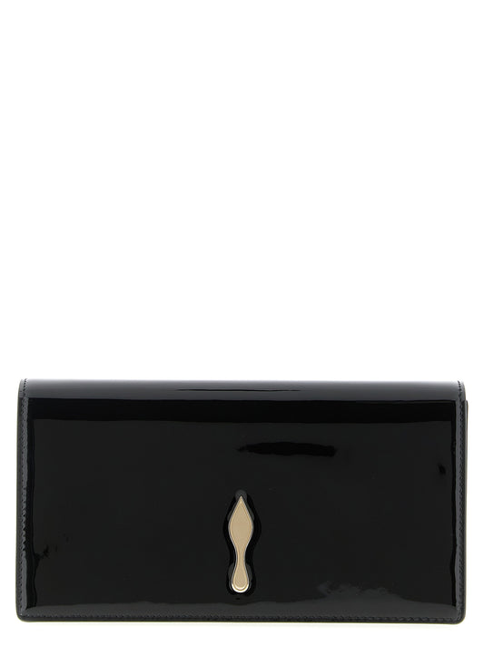 Pochette Christian Louboutin en cuir de veau noir