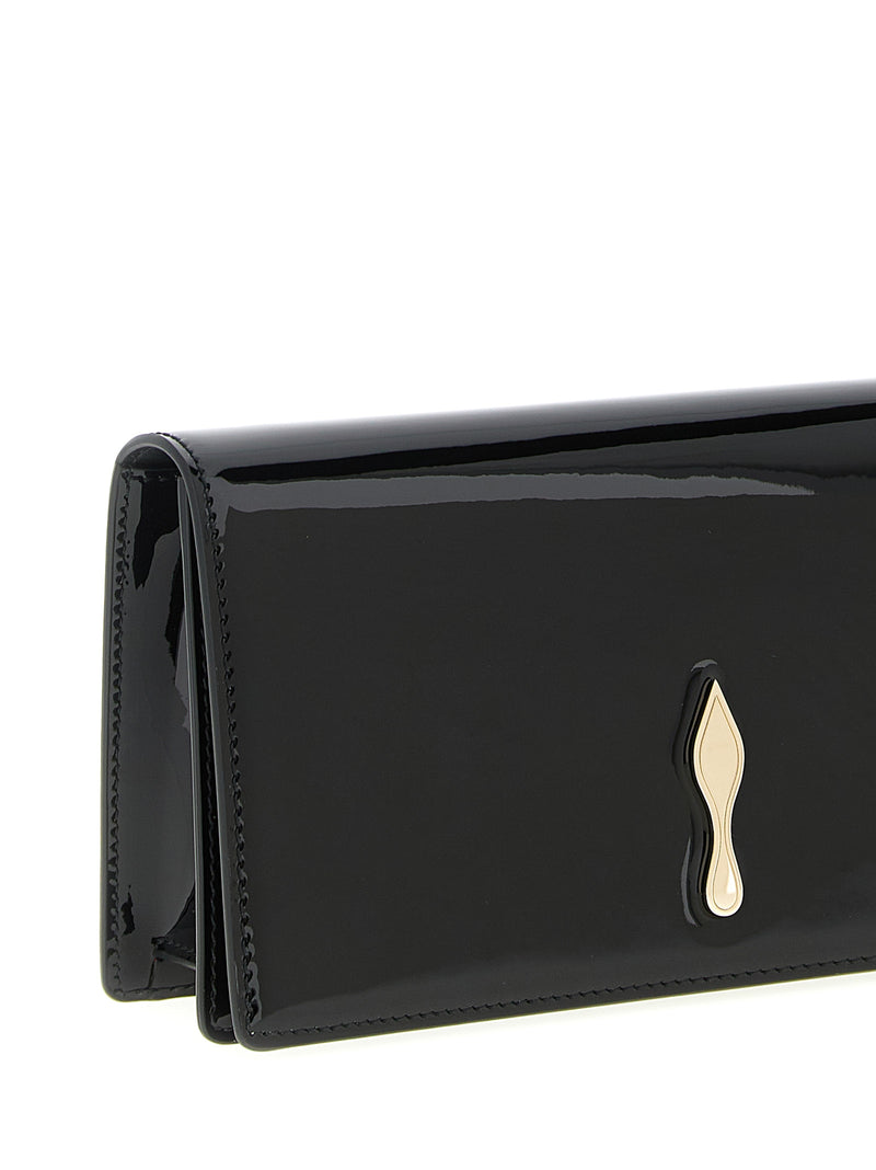 Pochette Christian Louboutin en cuir de veau noir