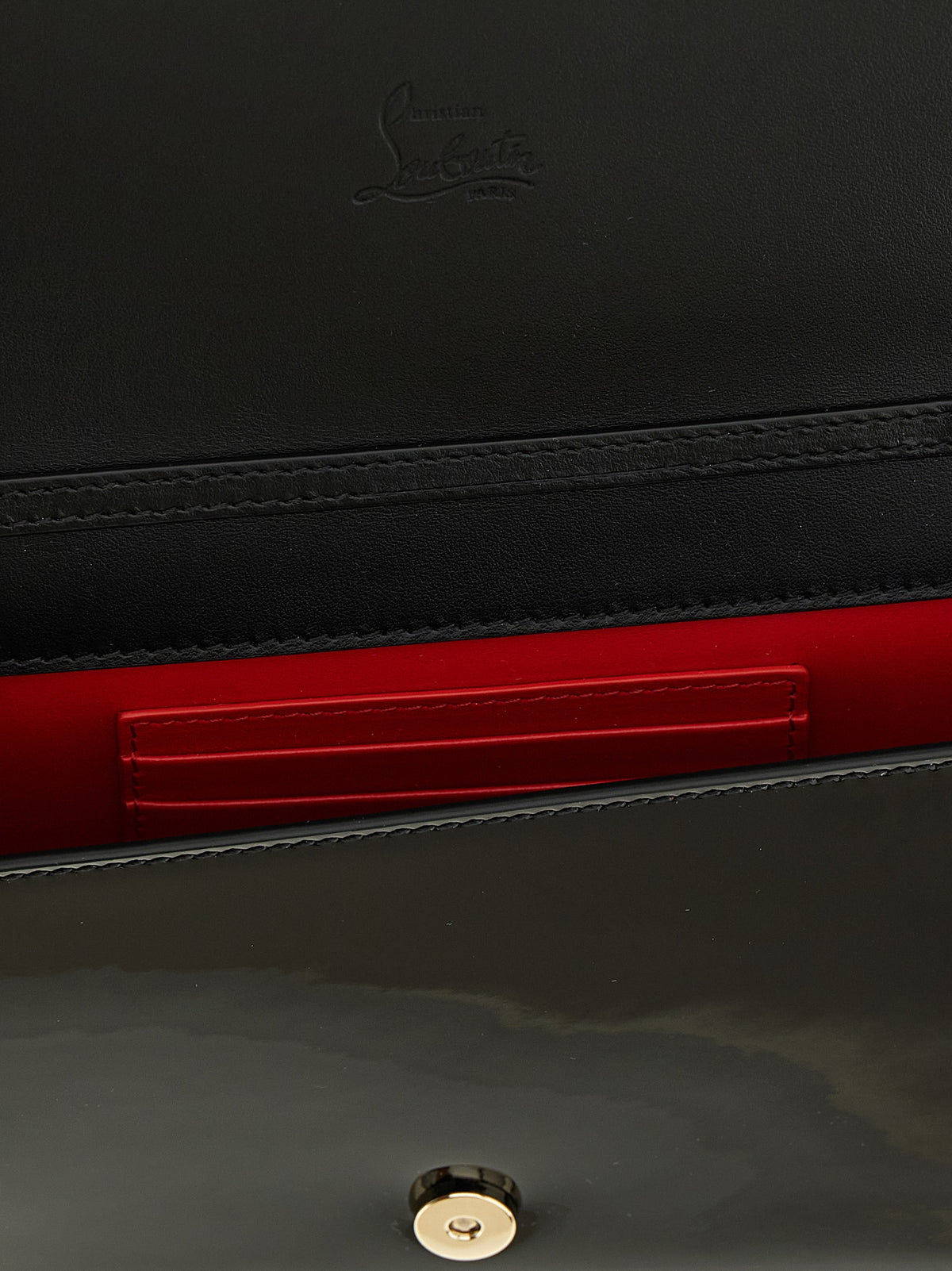 Pochette Christian Louboutin en cuir de veau noir
