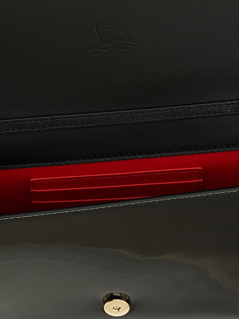 Pochette Christian Louboutin en cuir de veau noir