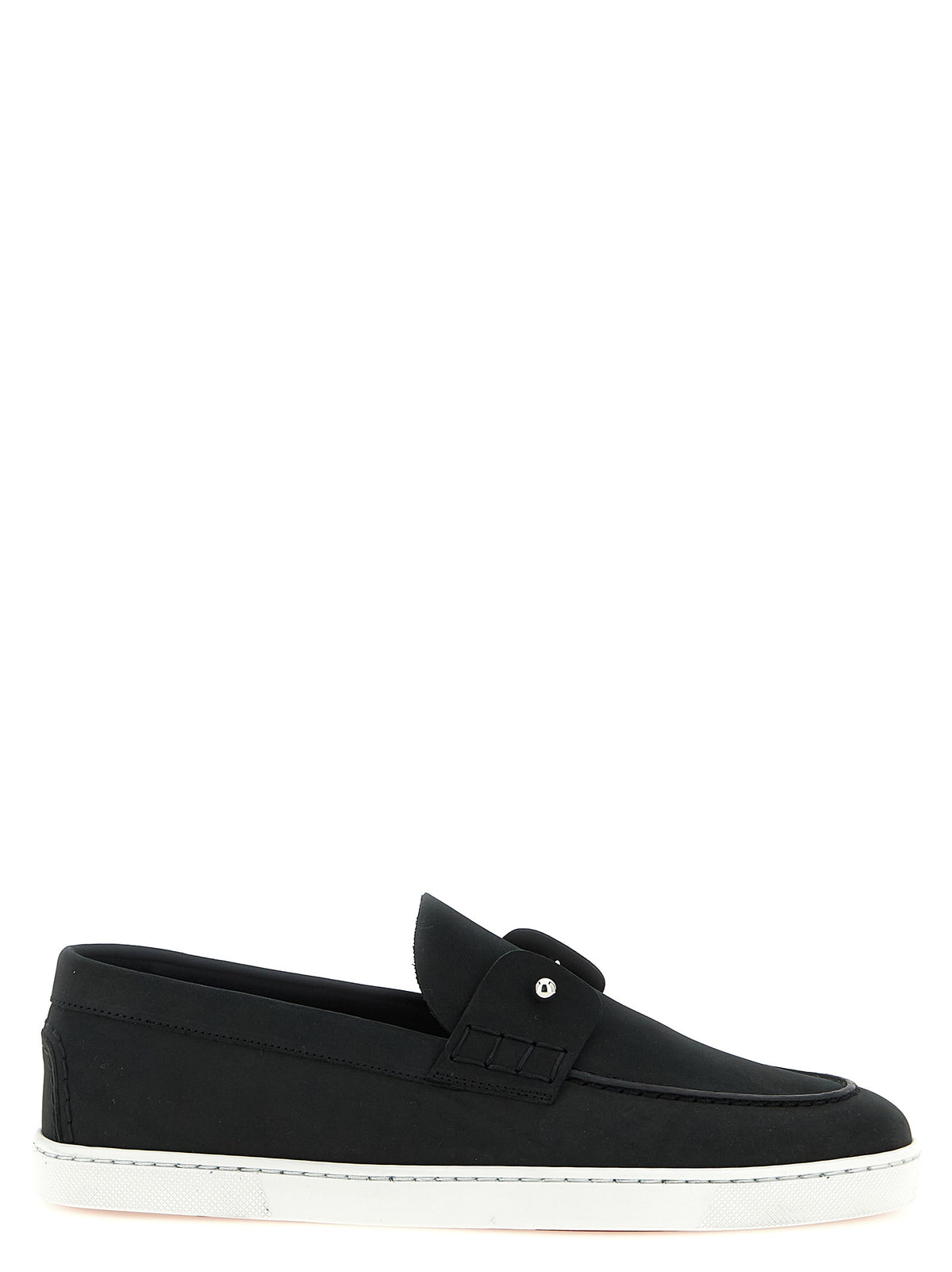 Mocassins à enfiler en cuir de veau noir Christian Louboutin